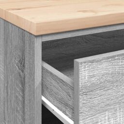 Berkfield Home Garage Storage Cabinet Grey Sonoma 60x51x85 cm Solid Wood Pine - Size: 60 x 51 x 85 cm - thumbnail 9