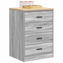 Berkfield Home Garage Storage Cabinet Grey Sonoma 60x51x85 cm Solid Wood Pine - Size: 60 x 51 x 85 cm - thumbnail 1