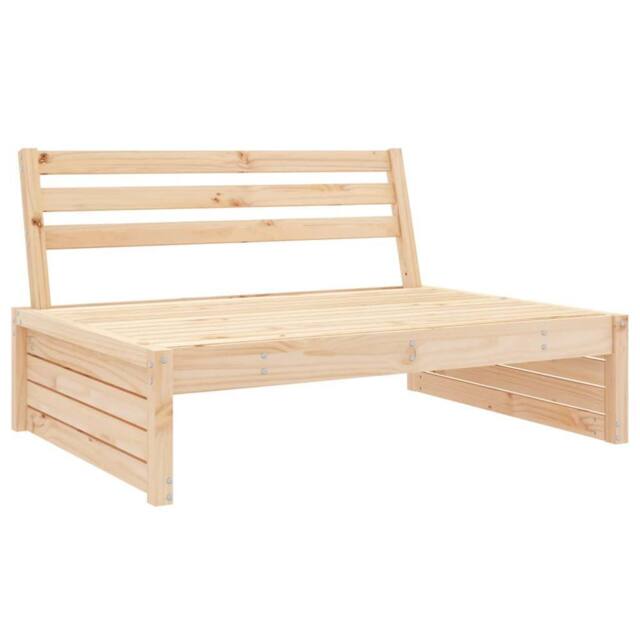 Berkfield Home Garden Middle Sofa 120x80 cm Solid Wood Pine in Natural - image 1