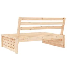 Berkfield Home Garden Middle Sofa 120x80 cm Solid Wood Pine in Natural - thumbnail 5