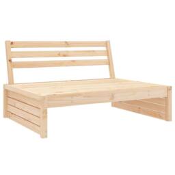 Berkfield Home Garden Middle Sofa 120x80 cm Solid Wood Pine in Natural - thumbnail 1