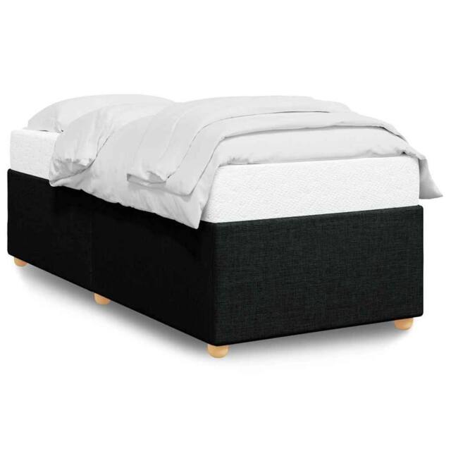 Berkfield Home Bed Frame without Mattress Black Single Fabric in Black - Size: Single - image 1