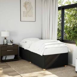 Berkfield Home Bed Frame without Mattress Black¬†Single¬†Fabric in Black - Size: Single - thumbnail 2