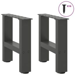 Berkfield Home Coffee Table Legs Anthracite 2 pcs 30x(30-31) cm Steel in Black - thumbnail 5