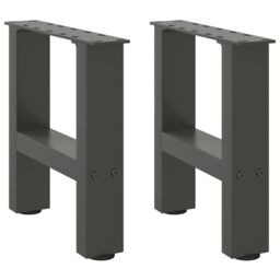 Berkfield Home Coffee Table Legs Anthracite 2 pcs 30x(30-31) cm Steel in Black - thumbnail 2