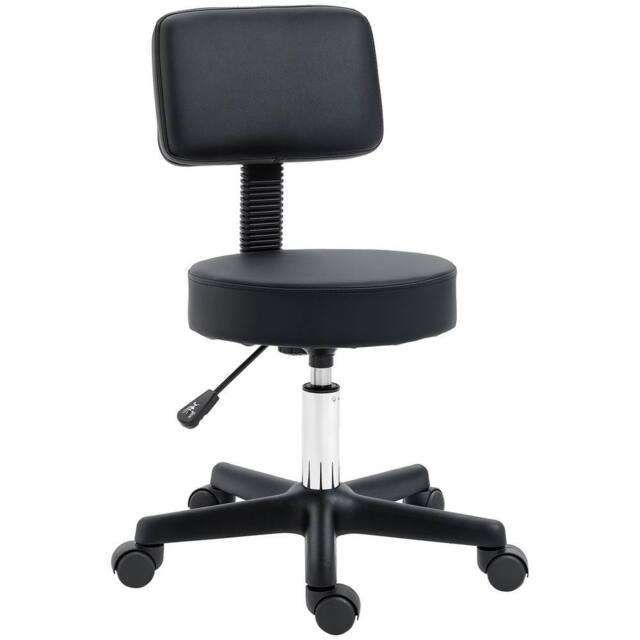 Havendro Adjustable Swivel Salon Chair Padded Seat Back 5 Wheels Black - image 1