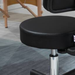 Havendro Adjustable Swivel Salon Chair Padded Seat Back 5 Wheels Black - thumbnail 5