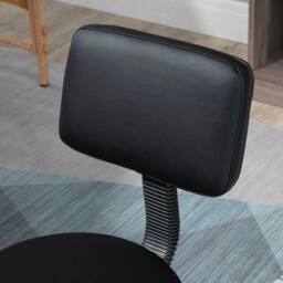 Havendro Adjustable Swivel Salon Chair Padded Seat Back 5 Wheels Black - thumbnail 4