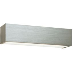 Loops LED Box Wall Light Warm White Brushed Aluminium & Frosted Glass Bedside Lamp - thumbnail 1