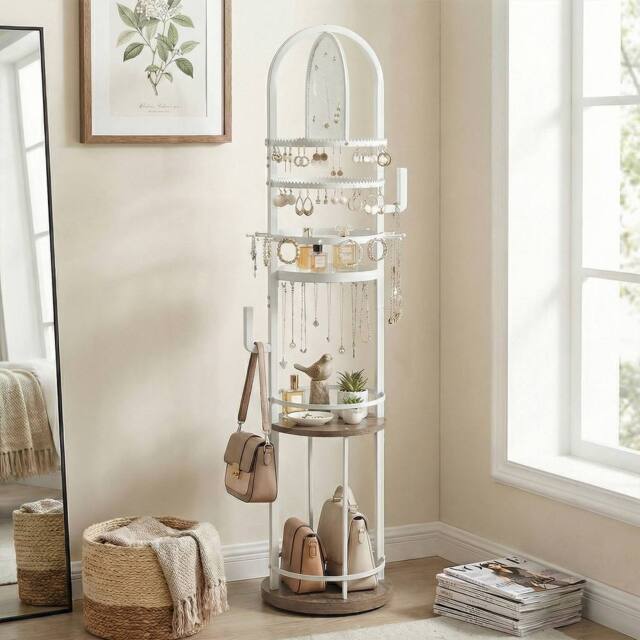 Costway Jewelry Organizer Stand Rotating Jewelry Storage Rack w/Earring Holder - image 1