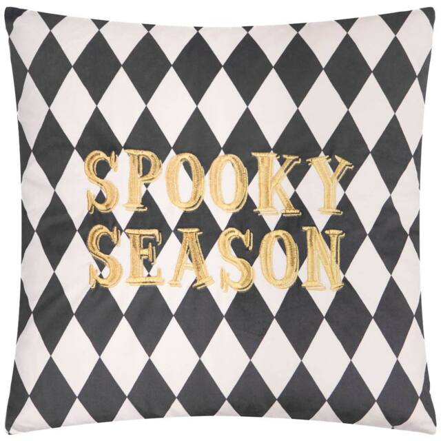 Furn Spooky Season Velvet Halloween Cushion in Gold - Size: 45 cm x 45 cm - image 1