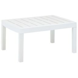 Berkfield Home Garden Table White 78x55x38 cm Plastic - Size: 78 x 55 x 38 cm