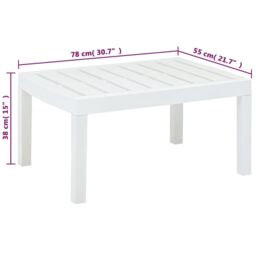 Berkfield Home Garden Table White 78x55x38 cm Plastic - Size: 78 x 55 x 38 cm - thumbnail 5