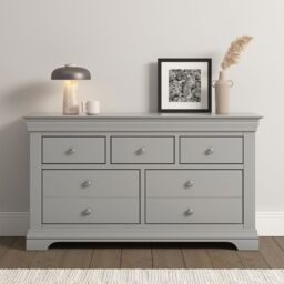 Seconique Bordeaux 3+2 Drawer Chest (Fully Assembled) in Light Grey