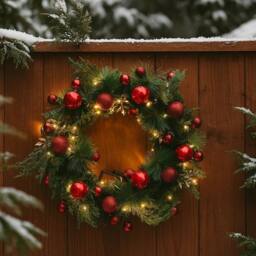 Christmas Shop Christmas Wreath 40cm Pre-Lit with LED Lights in Green - thumbnail 3