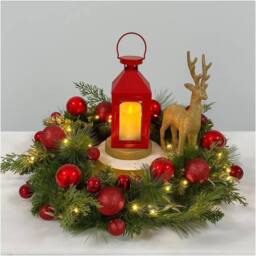 Christmas Shop Christmas Wreath 40cm Pre-Lit with LED Lights in Green - thumbnail 4