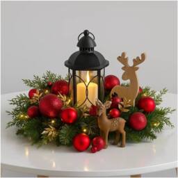 Christmas Shop Christmas Wreath 40cm Pre-Lit with LED Lights in Green - thumbnail 5