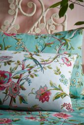 Furn Vintage Chinoiserie Exotic Floral Duvet Cover Set in Jade - Size: King - thumbnail 2