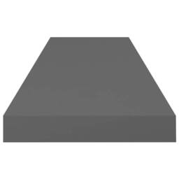 Berkfield Home Durable Floating Wall Shelf High Gloss Grey 80x23.5x3.8 cm MDF - thumbnail 5