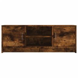 Berkfield Home TV Cabinet Smoked Oak 102x30x37.5 cm Engineered Wood in Brown - thumbnail 5