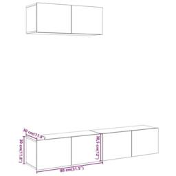 Berkfield Home 3 Piece TV Cabinet Set Wall-mounted Artisan Oak Engineered Wood in Brown - thumbnail 7