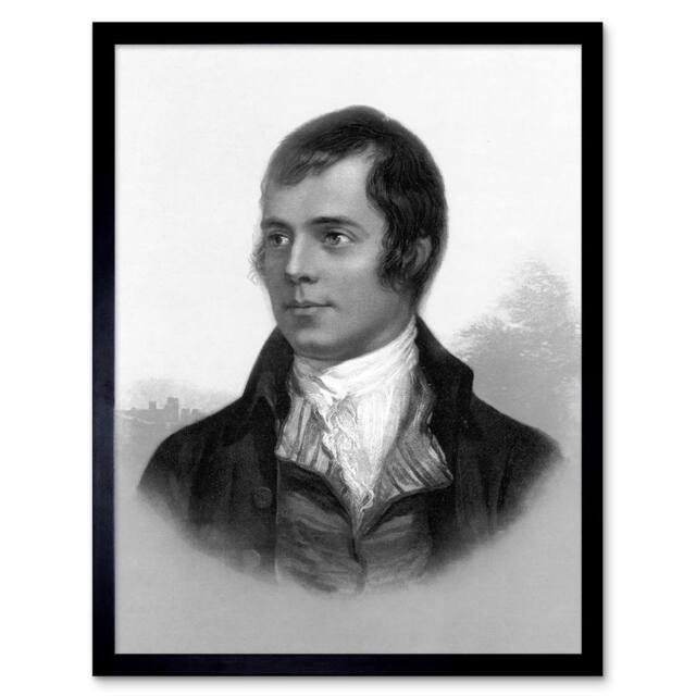 "Artery8 The Bard Robert Burns Ayr Scotland 12x16"" Framed Art Print in Grey - Size: W12"" x H16""" - image 1