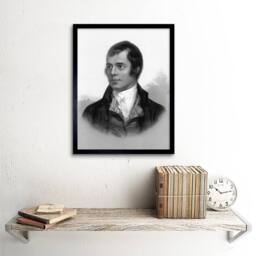"Artery8 The Bard Robert Burns Ayr Scotland 12x16"" Framed Art Print in Grey - Size: W12"" x H16""" - thumbnail 2