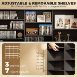 HOMCOM DVD Storage Unit, Media Storage Shelf with 24 Compartments, Black - thumbnail 5