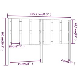 Berkfield Home Bed Headboard Honey Brown 155.5x4x100 cm Solid Wood Pine - thumbnail 6