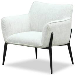Wyld Haus Nashville White Upholstered Accent Armchair Black Metal Legs - thumbnail 2