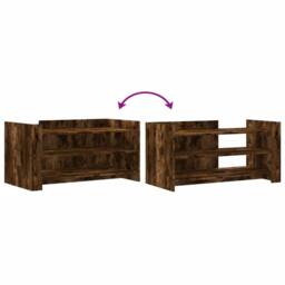 Berkfield Home Coffee Table Smoked Oak 100x50x50 cm Engineered Wood in Brown - Size: 100 x 50 x 50 cm - thumbnail 7