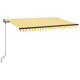 Berkfield Home Manual Retractable Awning with LED 450x350 cm Yellow & White