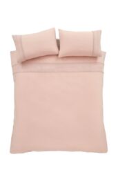 Catherine Lansfield 'Broderie Anglaise' Duvet Cover Set in Pink - Size: Super King - thumbnail 4