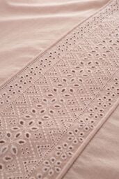 Catherine Lansfield 'Broderie Anglaise' Duvet Cover Set in Pink - Size: Super King - thumbnail 3
