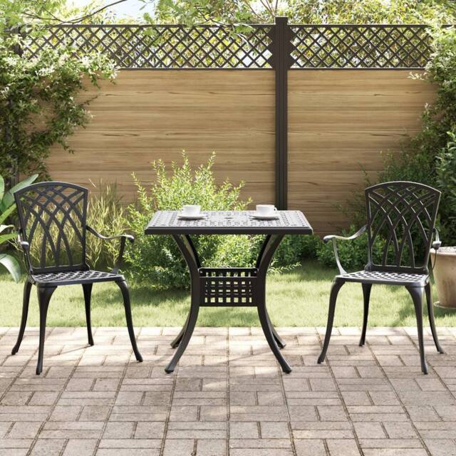Berkfield Home 3-Piece Garden Bistro Set - Black Cast Aluminum - image 1