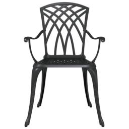 Berkfield Home 3-Piece Garden Bistro Set - Black Cast Aluminum - thumbnail 7