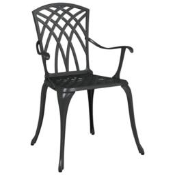 Berkfield Home 3-Piece Garden Bistro Set - Black Cast Aluminum - thumbnail 4