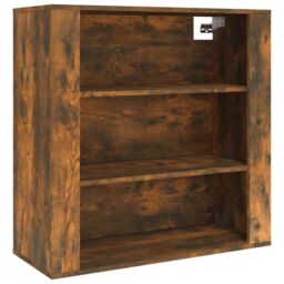Berkfield Home Wall Cabinet Smoked Oak 80x33x80 cm Engineered Wood in Brown - Size: 80 x 33 x 80 cm - thumbnail 2