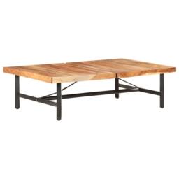 Berkfield Home Beautiful Coffee Table 142x90x42 cm Solid Acacia Wood in Brown - Size: 142 x 90 x 42 cm - thumbnail 9