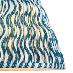 Netlighting Higgledy Gloss Pink Table Lamp Blue Fabric Ripple Shade 25cm E14 - thumbnail 6