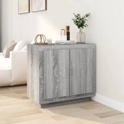 Berkfield Home Sideboard Grey Sonoma 80x40x75 cm Engineered Wood - Size: 80 x 40 x 75 cm - thumbnail 2
