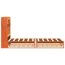 Berkfield Home Bookcase Bed without Mattress Wax Brown 75x190 cm Small Single Solid Wood Pine - thumbnail 4