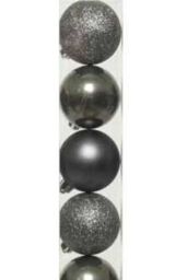 Kaemingk Plain Shatterproof Baubles (Pack Of 10) in Light Grey - Size: 10 Pack - thumbnail 3