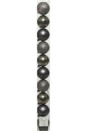 Kaemingk Plain Shatterproof Baubles (Pack Of 10) in Light Grey - Size: 10 Pack - thumbnail 2