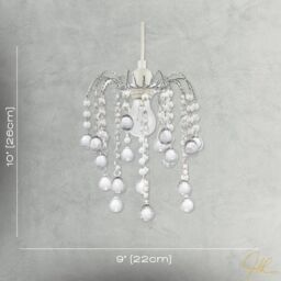 Happy Homewares Chic Waterfall Pendant Light Shade with Clear Acrylic Balls & Beads in Silver - thumbnail 7