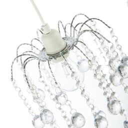 Happy Homewares Chic Waterfall Pendant Light Shade with Clear Acrylic Balls & Beads in Silver - thumbnail 3