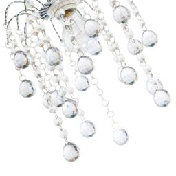 Happy Homewares Chic Waterfall Pendant Light Shade with Clear Acrylic Balls & Beads in Silver - thumbnail 4