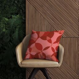 Warren Reed - Designer Red Circle Pattern Outdoor Cushion - Size: 45 cm x 45 cm - thumbnail 2