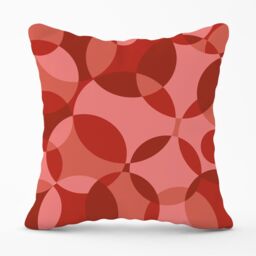 Warren Reed - Designer Red Circle Pattern Outdoor Cushion - Size: 45 cm x 45 cm - thumbnail 1
