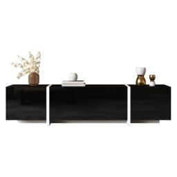 Matteo Black & White High-Gloss Modern TV Cabinet with LED Strip